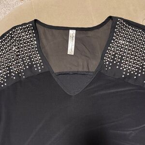 Black Studded Women's Blouse